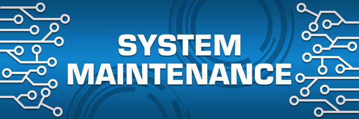 System Maintenance Blue Circuit Elements Left Right Technology Circles 