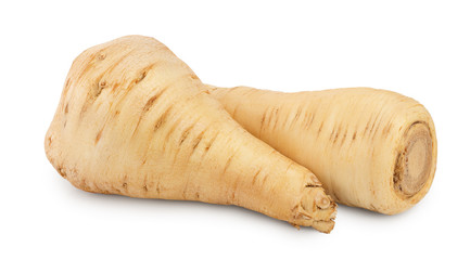 Parsnip root isolated on white background with clipping path