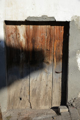 old wooden door of old house