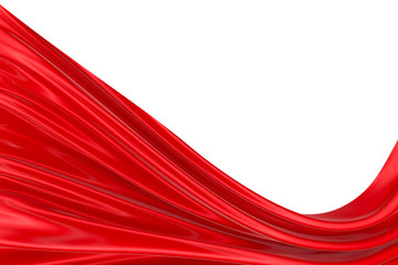 Naklejka premium Abstract background of red wavy silk or satin. 3d rendering image.