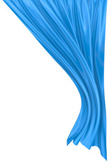 Abstract background of blue wavy silk or satin. 3d rendering image.