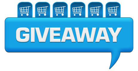 Giveaway Blue Comment With Shopping Carts On Top 