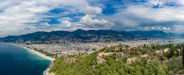 Alanya. Turkey. Cleopatra's beach. Panorama of the city