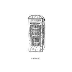 Travel illustration with attraction of England