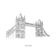 Travel illustration with attraction of England