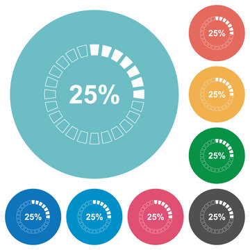 25 percent loaded flat round icons