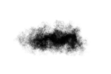 Black smoke stock image Isolated on white background, Concept design Halloween