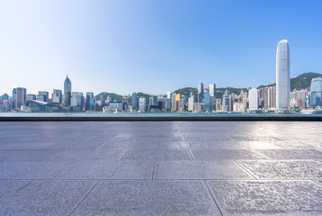 Obraz premium city skyline with empty floor