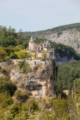 Fototapeta na wymiar Castle of Belcastel in Lacave. Lot, Midi-Pyrenees, France