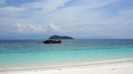 Beautiful beach  with blue sea background outdoor