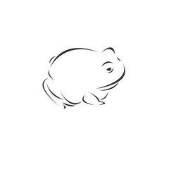 Vector image of an Frog black and white. design style. animal. art. symbol. logo. Illustrator. on white background