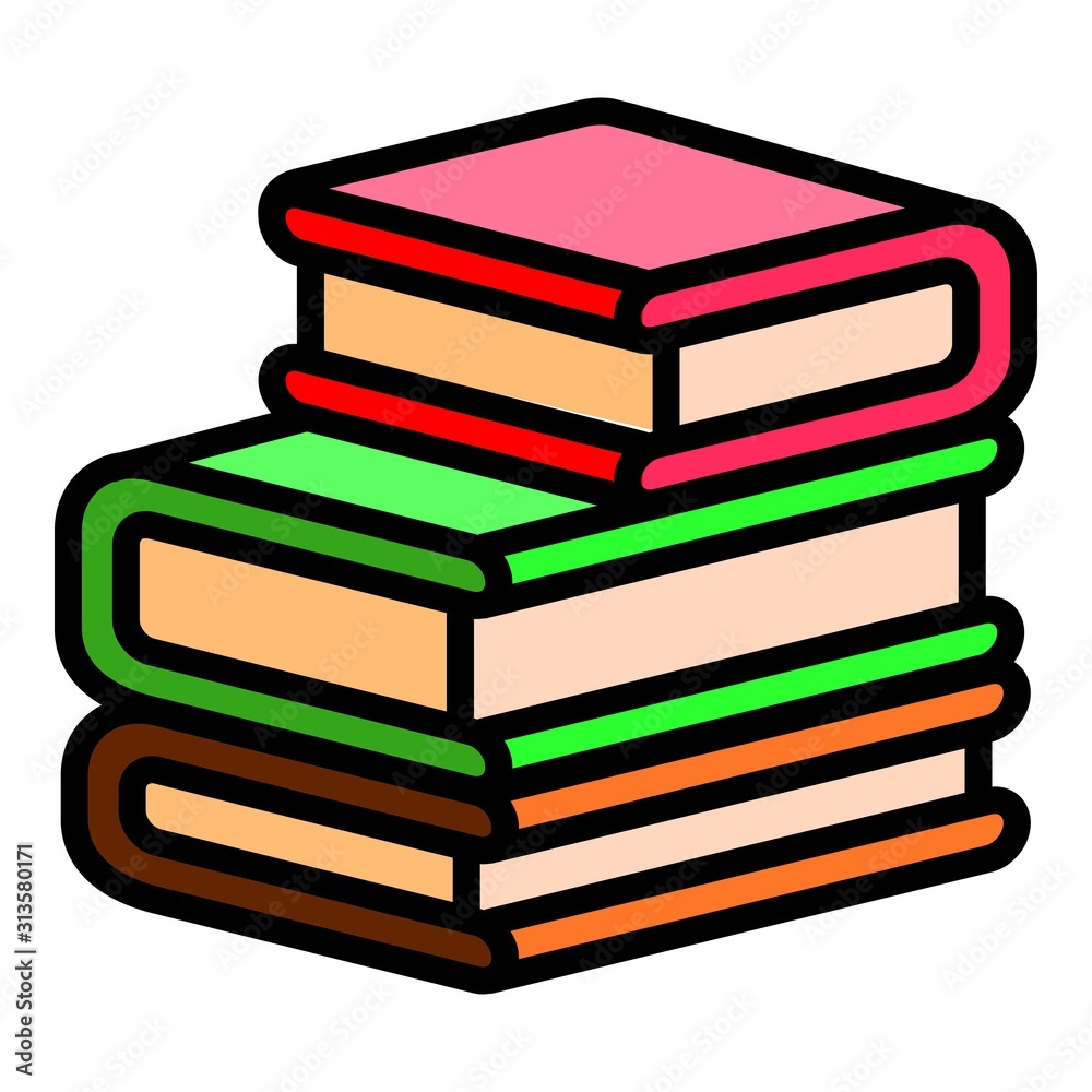 Poster stack of books icon. outline stack of books vector icon for web design isolated on white background