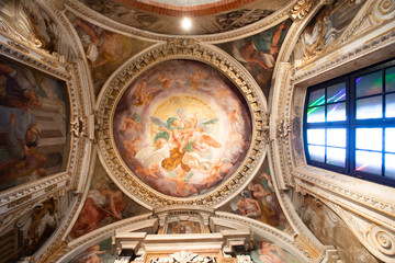Fototapeta na wymiar Interior of the Basilica di Sant' Eustorgio in Milan.
