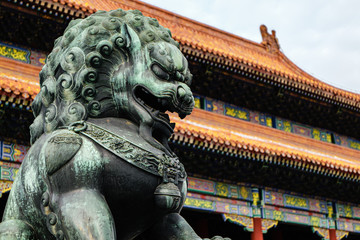 China Beijing Peking - Statue in the Forbidden City
