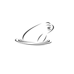 Vector image of an Frog black and white. design style. animal. art. symbol. logo. Illustrator. on white background