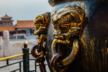 China Beijing Peking - Statue in the Forbidden City