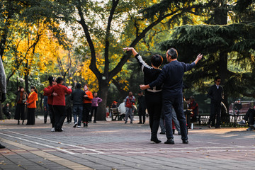 China Beijing Peking - People dancing in the park