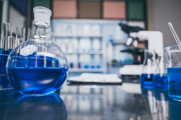 lab glassware  science laboratory research and development concept