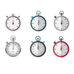 set of timers vector art illustration