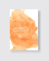 Vector abstract poster template. Hand drawn Watercolor stain background.