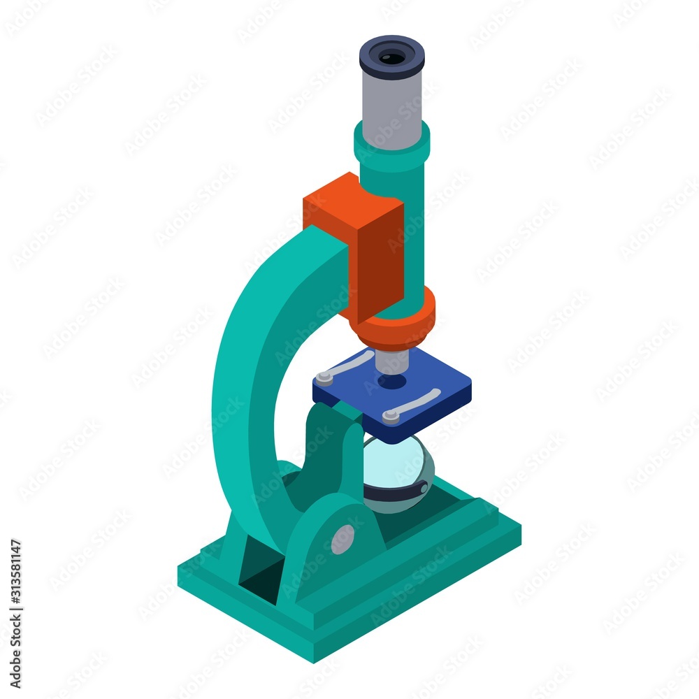 Poster lab microscope icon. isometric of lab microscope vector icon for web design isolated on white backgr