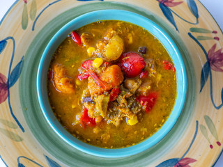 curry soup in close up