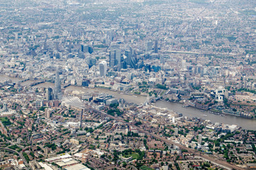 Aerial view of Southwark and the City of London.