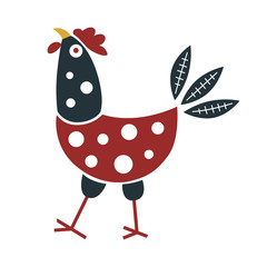 Color illustration of rooster