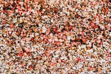 Popcorn texture background. Food for the film. Sweet and Salty Popcorn Flakes