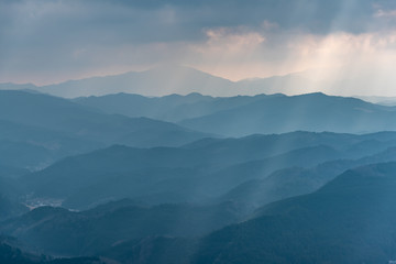 鳥見山から見た山並み