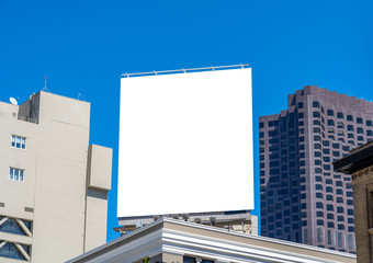 Obraz premium Square billboard on top of a palace, mockup