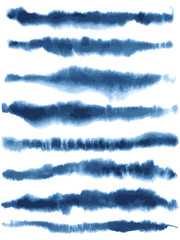 Abstract vector background with indigo blue brush strokes