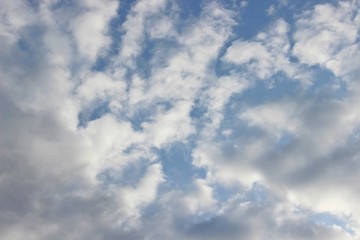 Fototapeta na wymiar Beautiful blue sky, beautiful white clouds. Weather