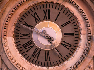 Fototapeta na wymiar Ancient large church clock face