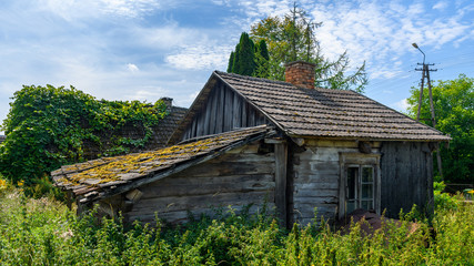 old wooden house in Podlasie, Poland