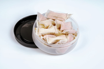 Box of swedish nicotine , snus on white background