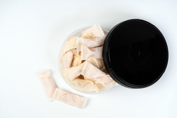Box of swedish nicotine , snus on white background
