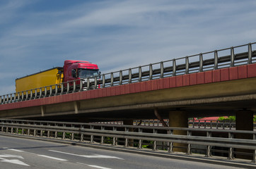 TRANSPORT AND INFRASTRUCTURE - Truck with cargo on the flyover