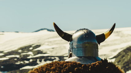 Viking warrior in mountain nature, Norway
