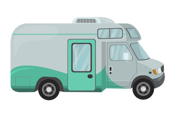 car van caravan camper mobile home vector illustration