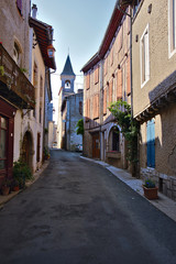 Fototapeta na wymiar Lautrec street, small town at south of France