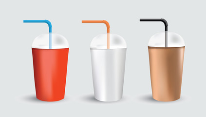 cup with sphere dome cap. For milkshake and lemonade and smoothie. Vector Illustration isolated on white background.