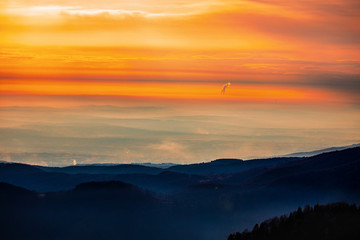 Beautiful winter landscape in the mountains in the Carpathian Mountains Romania