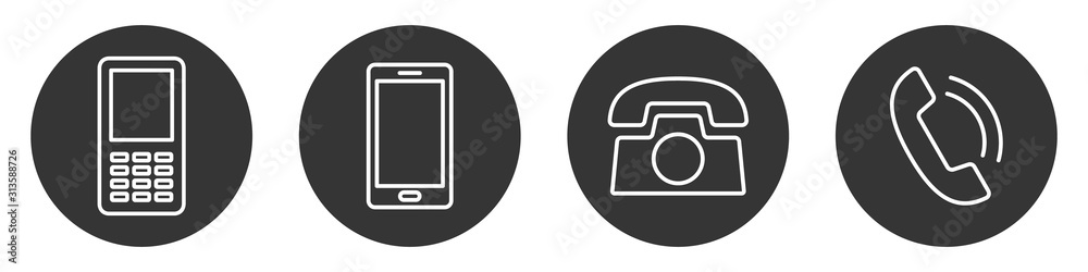 Canvas Prints set of vector phone icons. contact us button