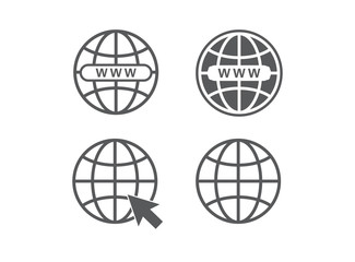 Website icon. Globe symbol. Vector illustration. on white background