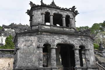 Two-Story Lookout Tower with Columns and Reliefs, Tomb of Khai Dinh, Vietnam