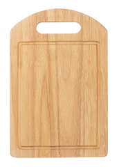 wooden cutting board isolated with clipping path