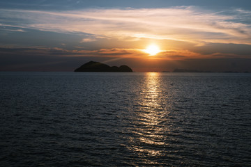 seascape with wide horizon of the sky and the sea