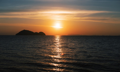 Sunset horizon sea water landscape
