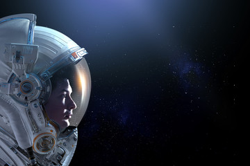 Exploring outer space. Mixed media